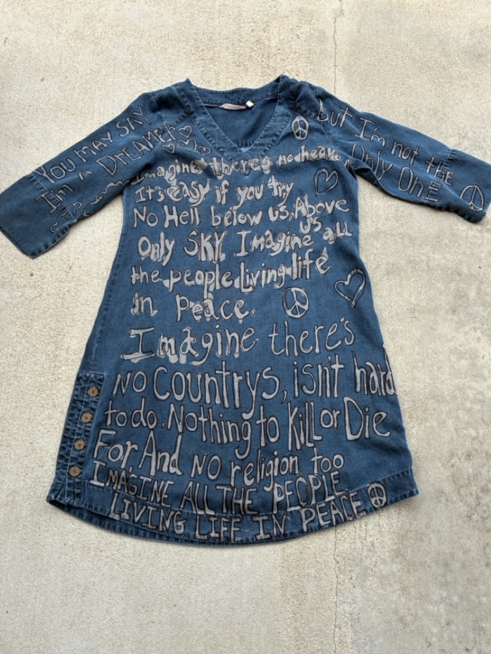 Soft Surroundings Dress Upcycled John Lennon Lyrics S